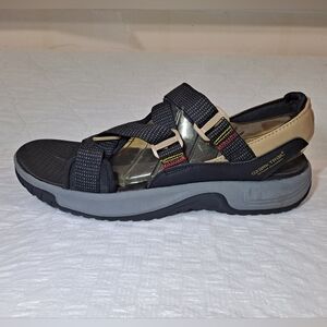"New" Ozark Trail Hiking Sandals Men's 13 Black/Tan Adj. Straps Open-Toe Treking